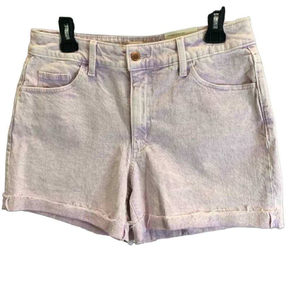 Universal thread vintage stretch midi jean shorts, purple acid wash, size 29